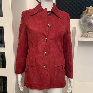 Mode Design Suede Red  Women’s Jacket Size Large